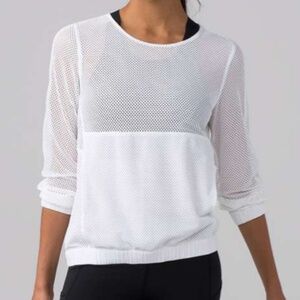 Lululemon Mesh On Mesh Pop Over White